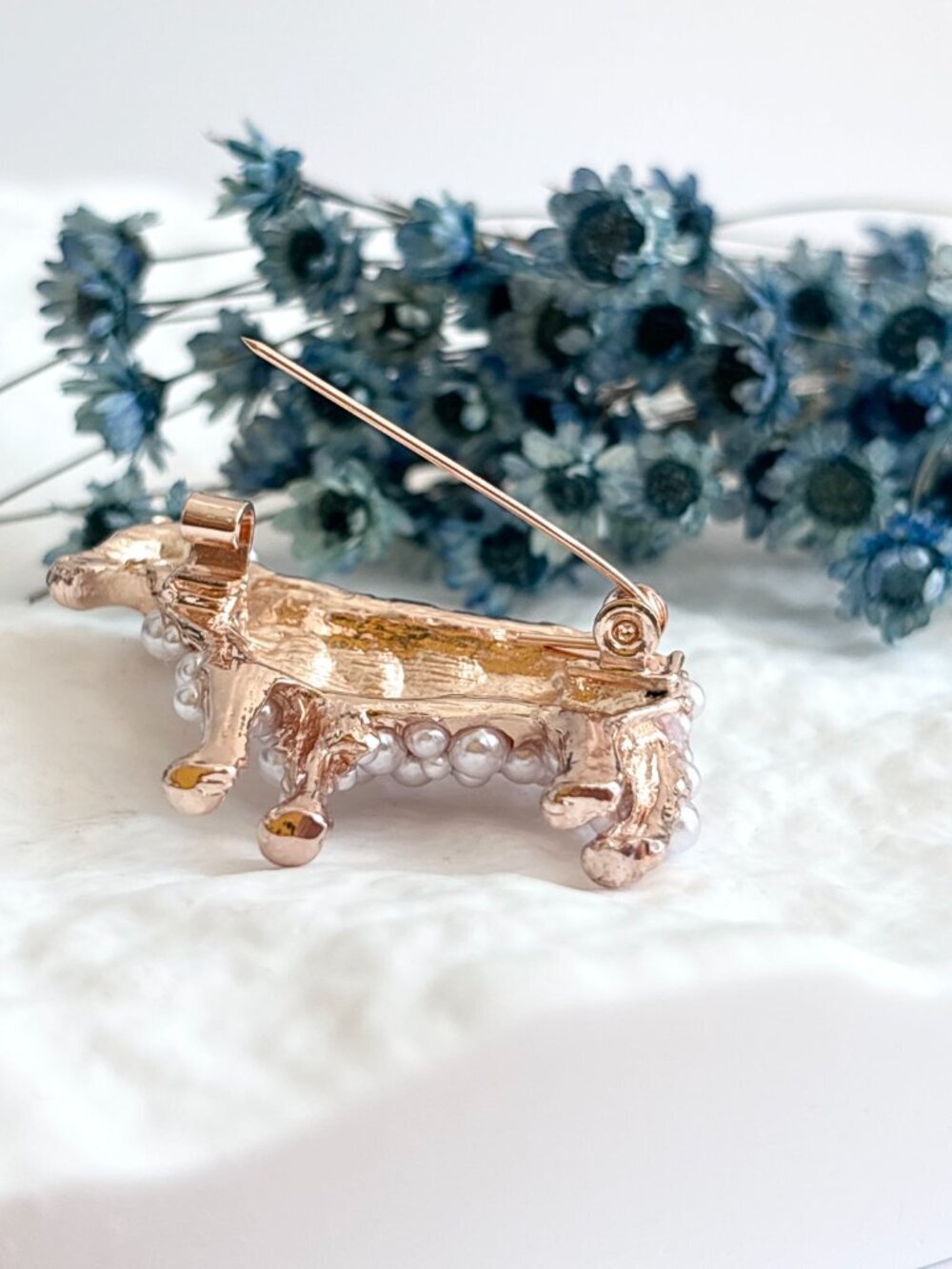 Sheep Figural Faux Pearl Accented Gold Toned Vintage Inspired Brooch Pin - Picture 7 of 14